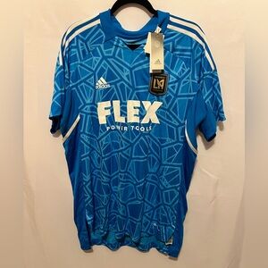 Men's LAFC adidas Sky Blue/White
Jersey Flex Power Tools Size XL